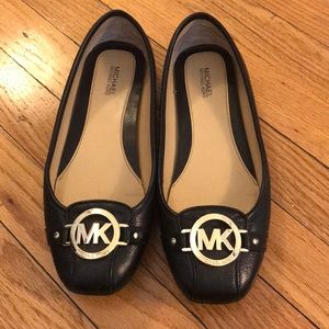 Michael Kors Fulton Black Leather Moc Size 8